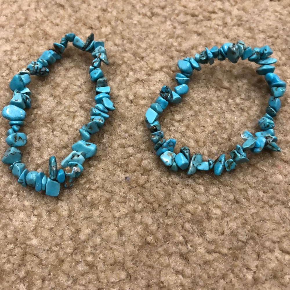 Blue Beaded bracelet (#386,387)